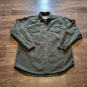 Field and Stream Heavy Weight Flannel Long Sleeve Button Up Shirt Mens XL